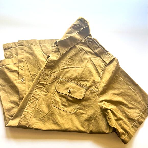 Boulder Creek Trading Co. VTG Tan Mens Button Up Shirt 4XLT w/ Epaulets. - Picture 1 of 12